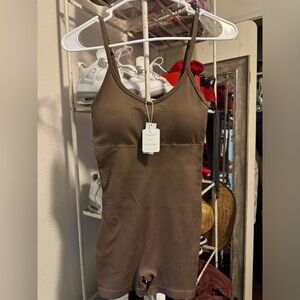 Brown Padded Cami Romper